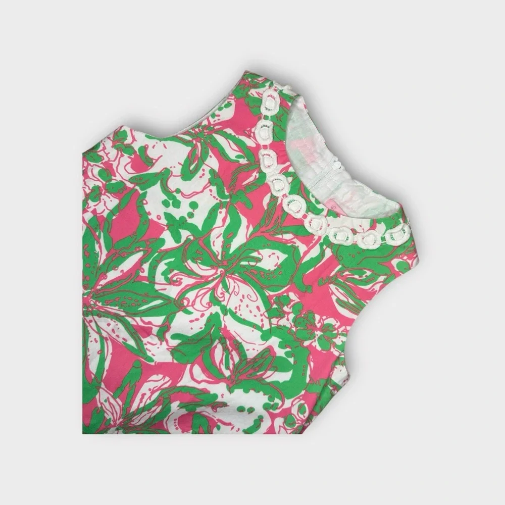 Lilly Pulitzer Pink & Green Floral Classic Shift Dress